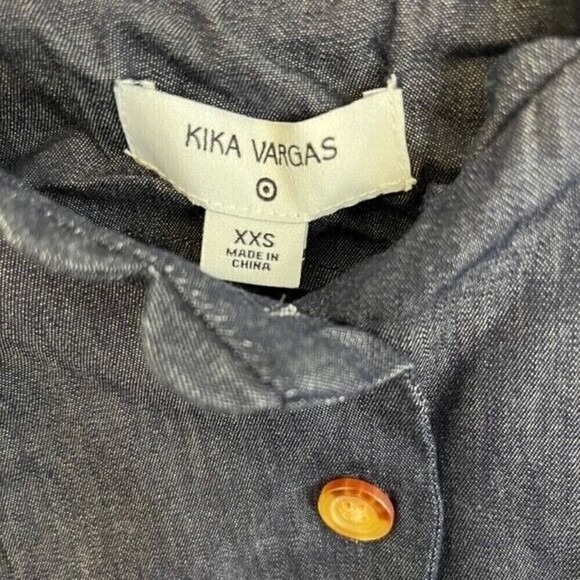 Kika Vargas Chambray Puff Sleeve Button-Down NWT XXS - Picture 3 of 5
